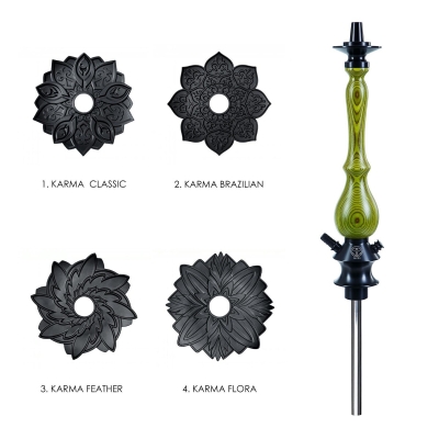 Karma Hookah 3.1 Green - Дървено наргиле Карма + ваза