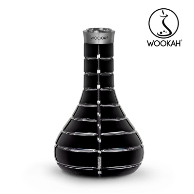 WOOKAH Vase Mastercut Striped Black - Кристална ваза за наргиле