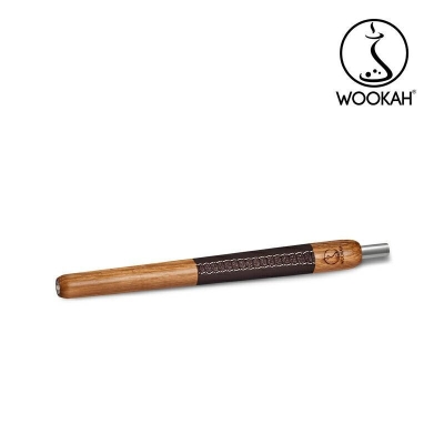 Wookah OAK brown leather - Луксозен дървен накрайник за маркуч